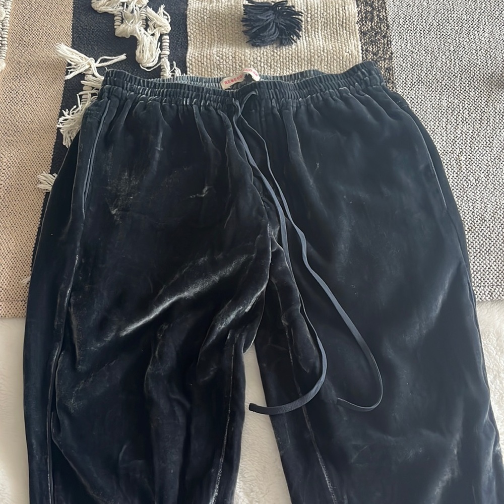 Rebecca Taylor grey velvet jogger